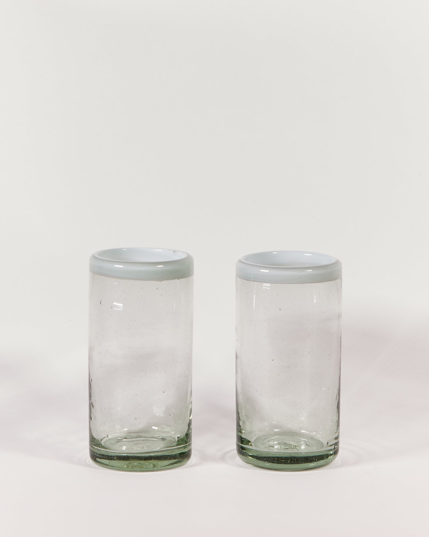 BLOWN GLASS TALL IN WHITE - SET OF TWO