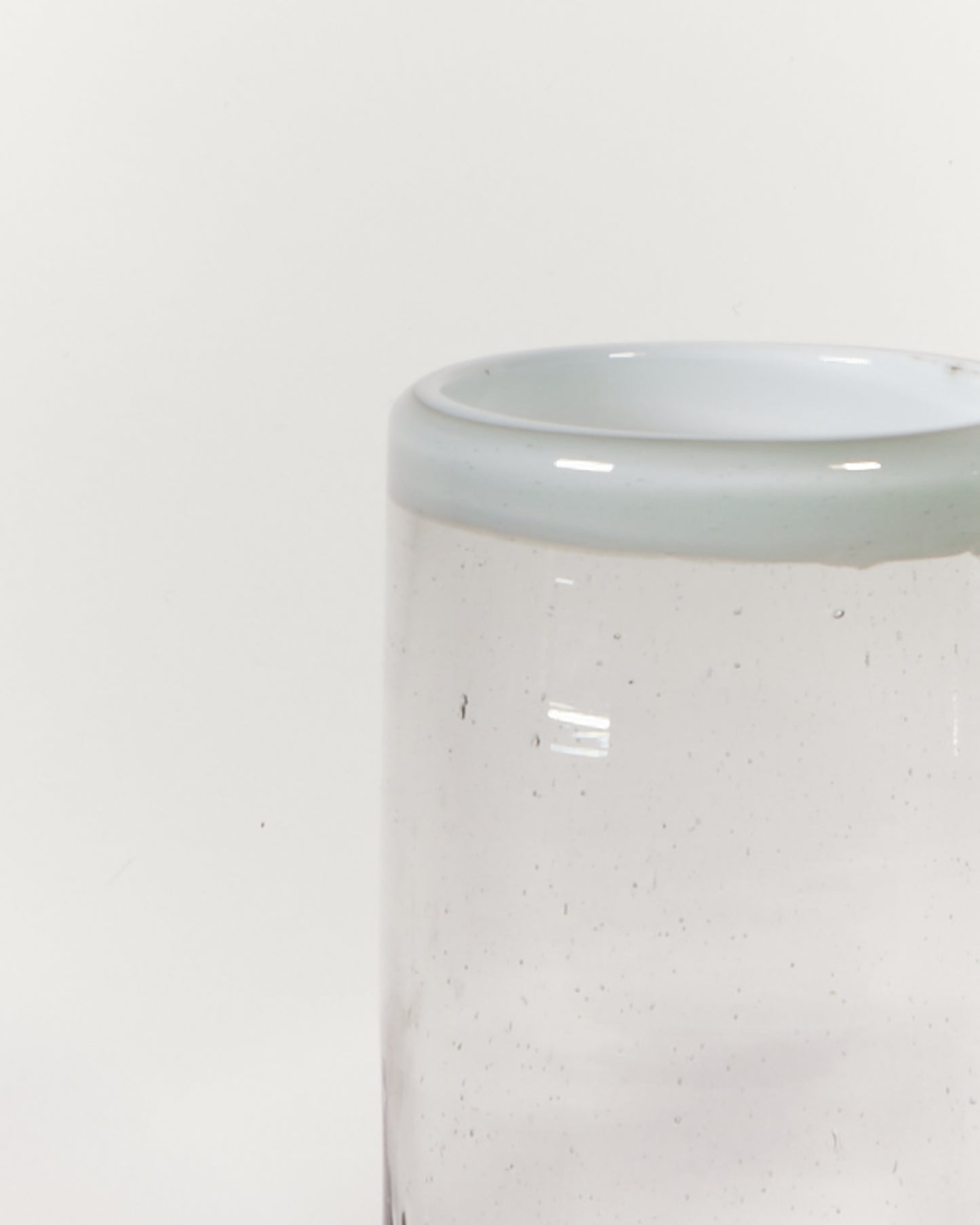 BLOWN GLASS TALL IN WHITE - SET OF TWO