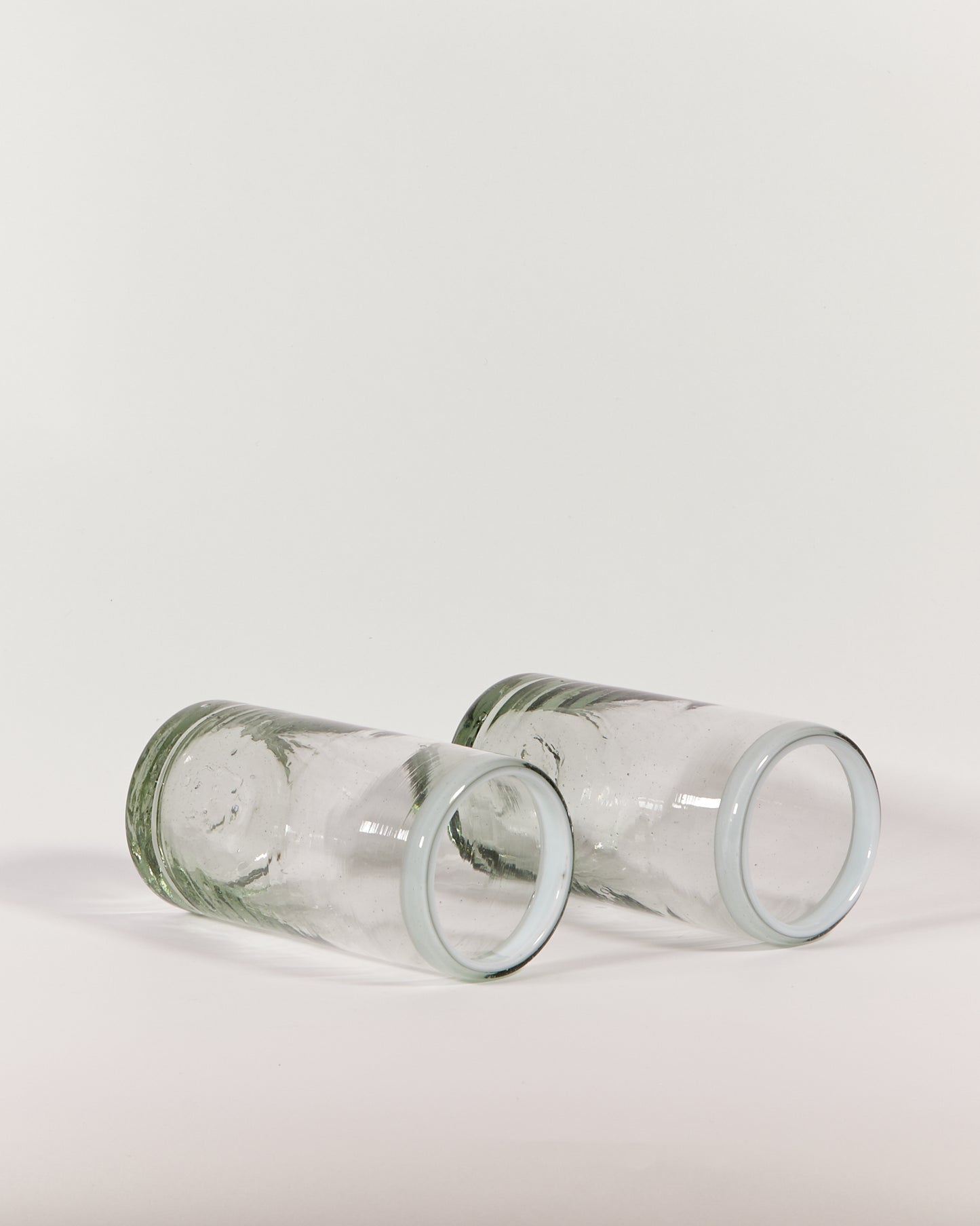 BLOWN GLASS TALL IN WHITE - SET OF TWO
