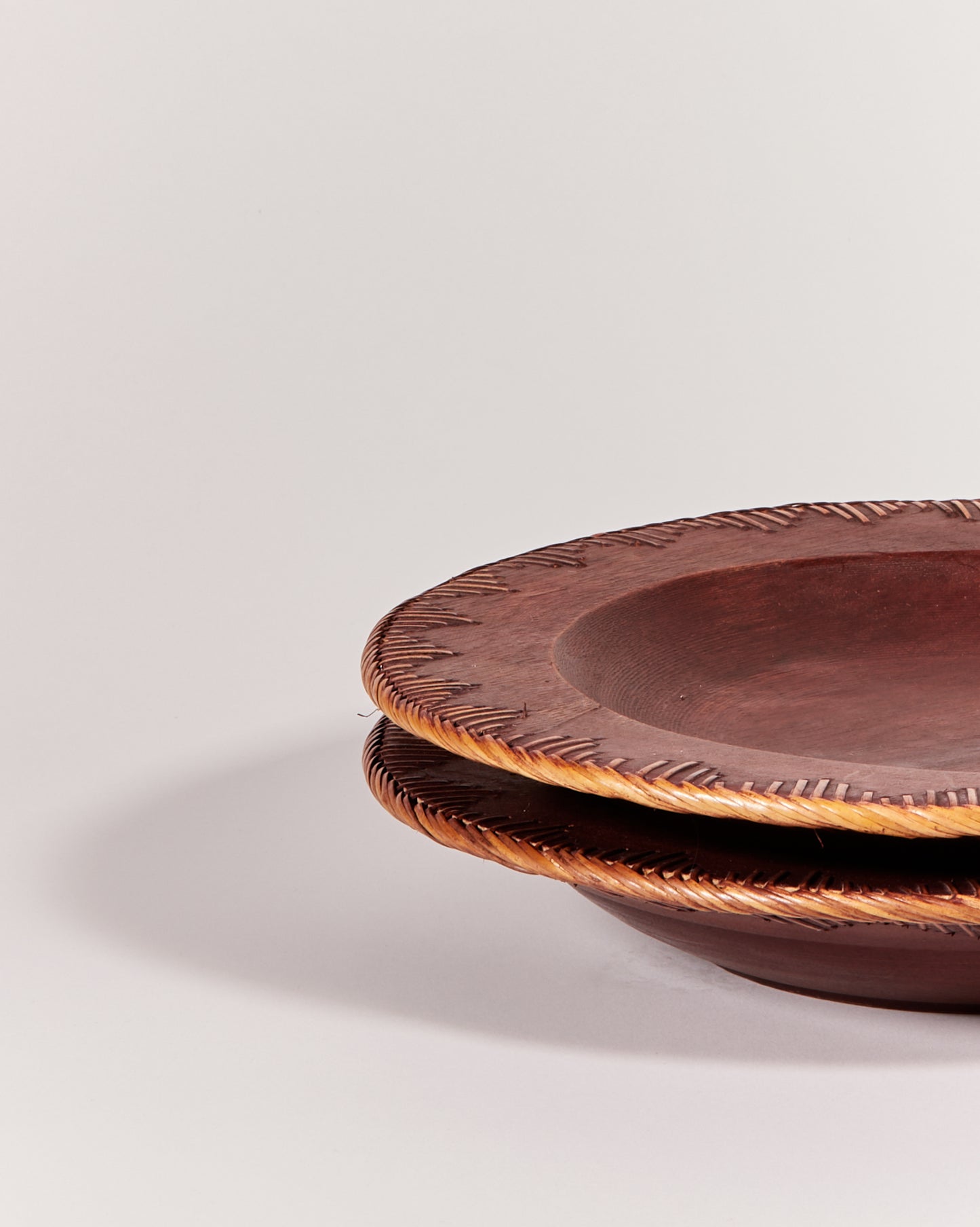 WOVEN TIMBER BOWL SET - LARGE