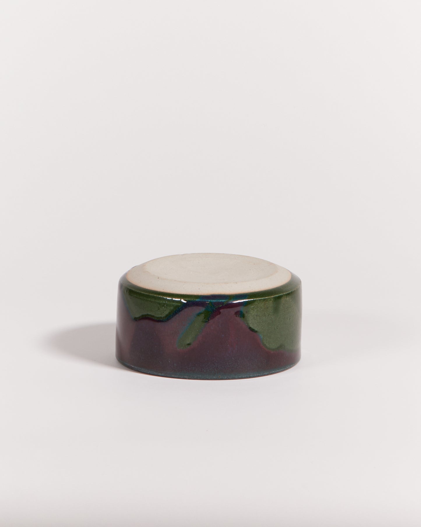 CERAMIC DISH IN PURPLE, GREEN & RED