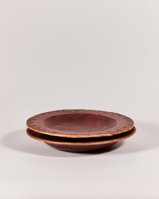 WOVEN TIMBER BOWL SET - LARGE