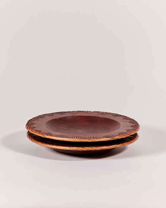 WOVEN TIMBER BOWL SET - MEDIUM