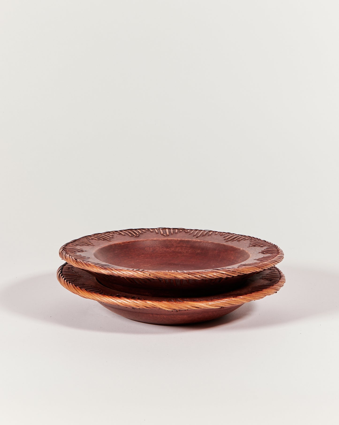 WOVEN TIMBER BOWL SET - SMALL